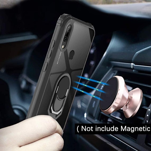 Huawei P Smart 2019 CaseUp Ring Tough Holder Kılıf Siyah 4